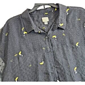 Womens Sz XL a.n.d ea‎ wy Top Lightweight Beach Coverup Toucan Whimsical Sheer